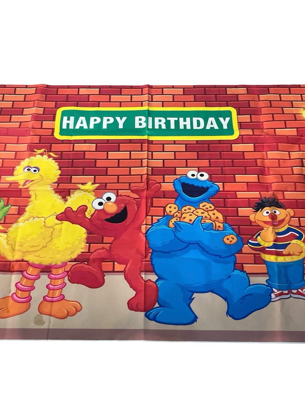 Sesame Street Happy Birthday Banner Backdrop Excellent Condition